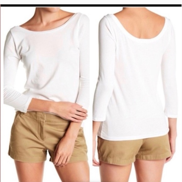 J. Crew Tops - NEW J.Crew Scoopback ballet t-shirt XL white